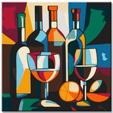 Picasso Wine Bottles - Painting by Numbers